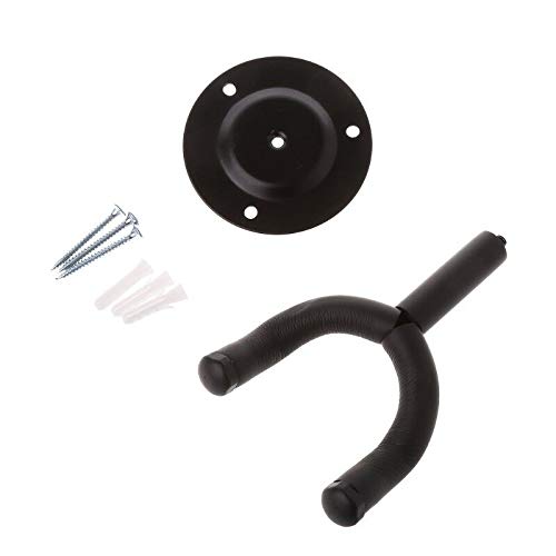Mozart Black Metal Round Wall Hanger Stands | Guitar Wall Mount 2 Pack | Secure Wall Hook Holder for Acoustic, Electric & Bass Guitars - Image 5