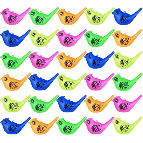 XIPEGPA 30PCS Colorful Bird Water Whistle Toys and Musical Instrument Toys are Suitable for Family Games Birthday Parties and Party Gifts - Image 1