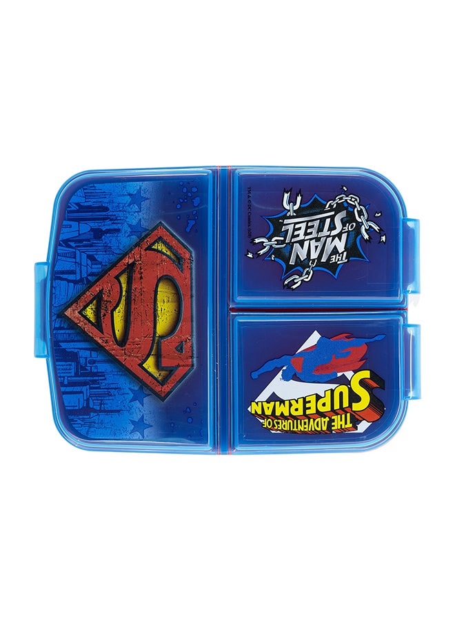 STOR SuperMan Symbol Triple Compartment Lunch Box Sandwich Box for kids extra durable with easy lock mechanism - Image 2