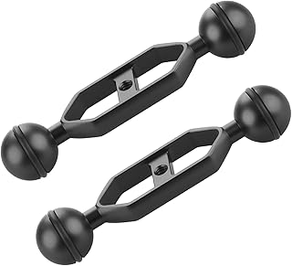 LetonPower Black 5" Double Ball Aluminum Alloy Extension Arm, 1" Ball Head Connector Underwater Arm for Strobe/Video - Image 1