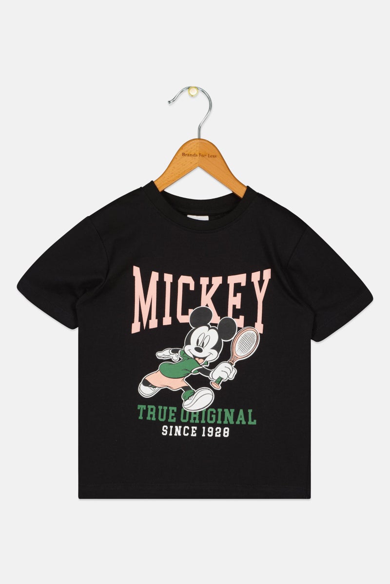 Disney X Mickey Kids Boy Crew Neck Graphic Print T-Shirt, Black - Image 3