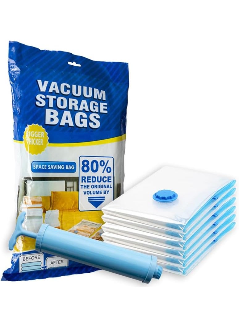 Techmahoday Techmahoday new pace Saver Vacuum Compression Storage Bags with Hand Pump Large 5Pack Plastic  - Image 1