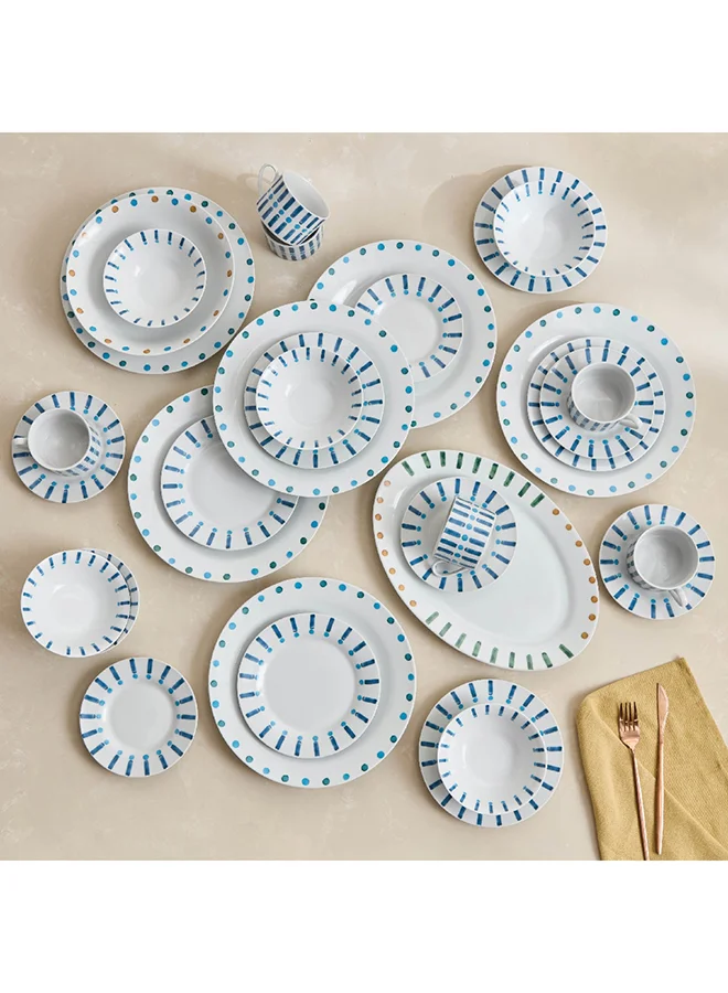 Home Box Dot Island 32-Piece Dinner Set 35 x 2.6 x 24 cm