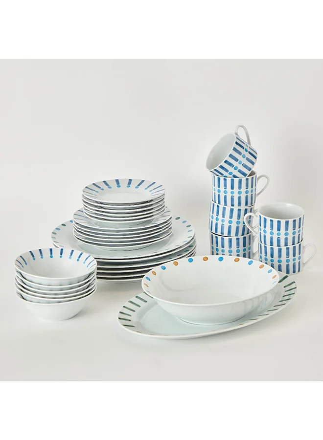 Home Box Dot Island 32-Piece Dinner Set 35 x 2.6 x 24 cm