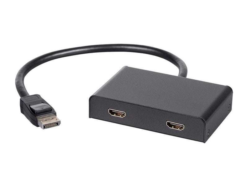 Monoprice 2Port DisplayPort 12 to HDMI MultiStream Transport MST Hub 4K30Hz for 2 Displays 216 Gbps Bandwidth 118 Inch Cable Black - Image 2