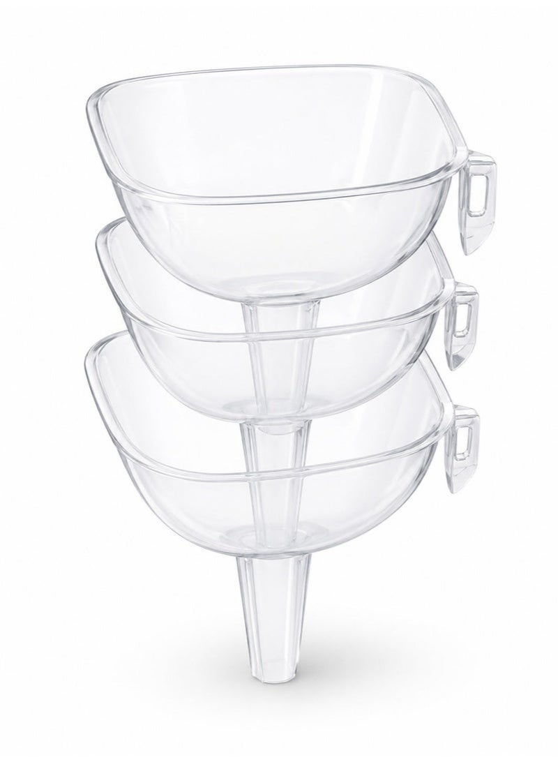 3-piece plastic funnel set with a square base – various sizes for mess-free pouring – multi-purpose - Image 1