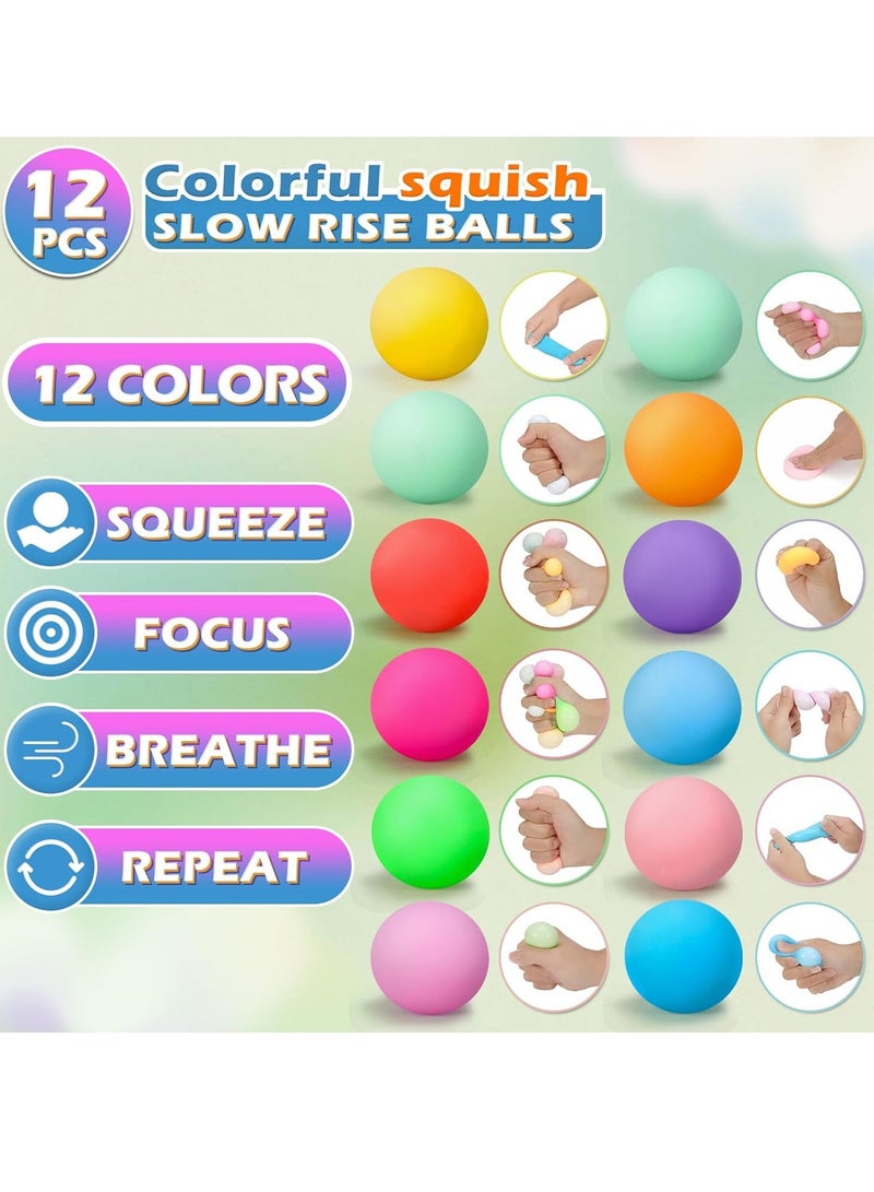 general 12Pcs Stress Balls Set for Adults and Kids,Squishy Ball Sensory Fidget Toys for Anxiety Relief ,Squeeze Ball Party Favors Bulk Pack,Classroom Prize,Birthday Halloween - Image 2
