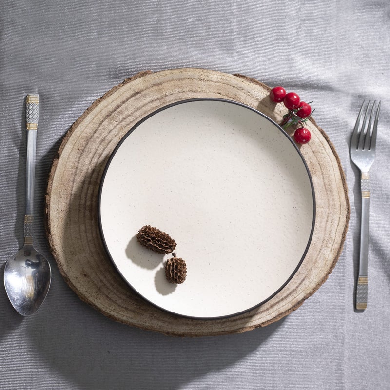 Lupaava Ceramic White Matte Quarter Plates (1 Piece) (D- 7 in, H-1.5 in) - Image 1