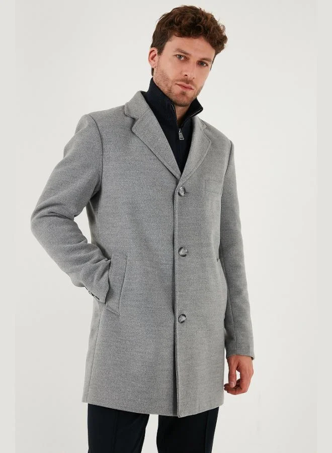 Buratti  Buratti Slim Fit Single Slit Buttoned Mono Collar Cashmere Coat Men's COAT 5840098 for Men | Best Price UAE