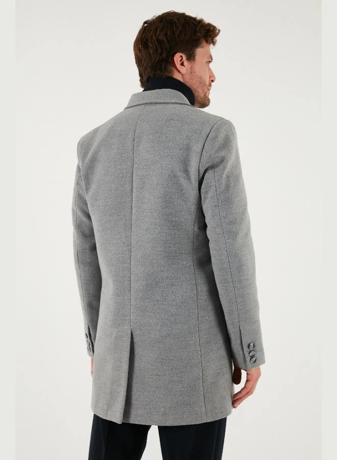 Buratti  Buratti Slim Fit Single Slit Buttoned Mono Collar Cashmere Coat Men's COAT 5840098 for Men | Best Price UAE