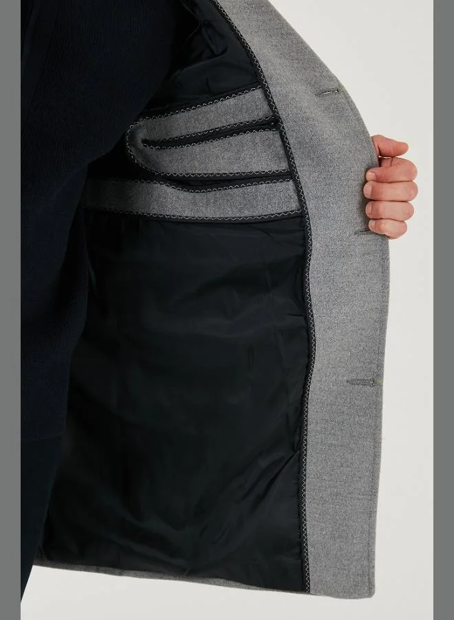 Buratti  Buratti Slim Fit Single Slit Buttoned Mono Collar Cashmere Coat Men's COAT 5840098 for Men | Best Price UAE