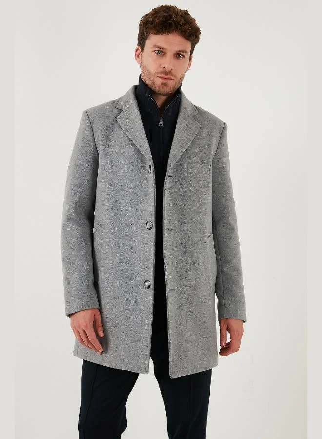 بوراتي معطف كشمير رجالي بياقة أحادية وأزرار وفتحة جانبية بقصة ضيقة من بوراتي