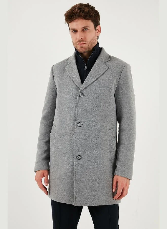 Buratti  Buratti Slim Fit Single Slit Buttoned Mono Collar Cashmere Coat Men's COAT 5840098 for Men | Best Price UAE