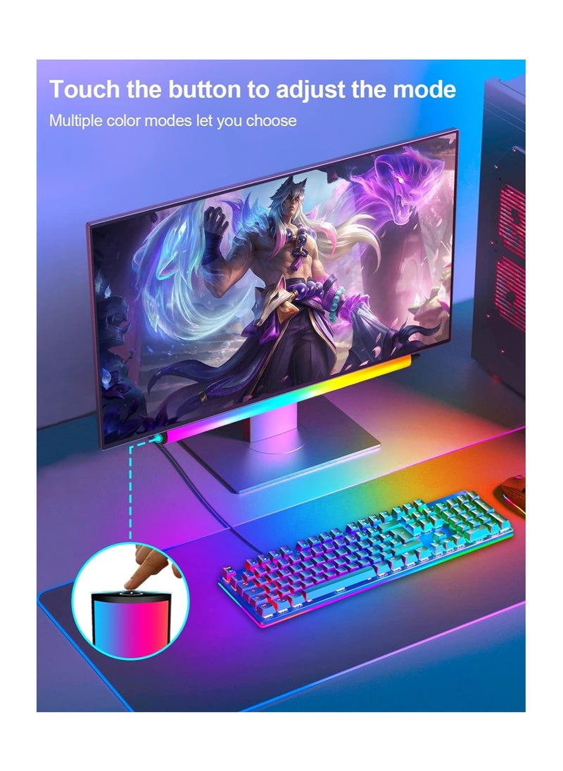 SYOSI - Monitor Down Light Bar, RGB Screen Desk Light PC, RGB Light Bar, Dimmable LED Dynamic Rainbow Effect, Adjustable Brightness, Speed and Music, Remote Control Color Change, for Game Room Monitor Desk - Image 1