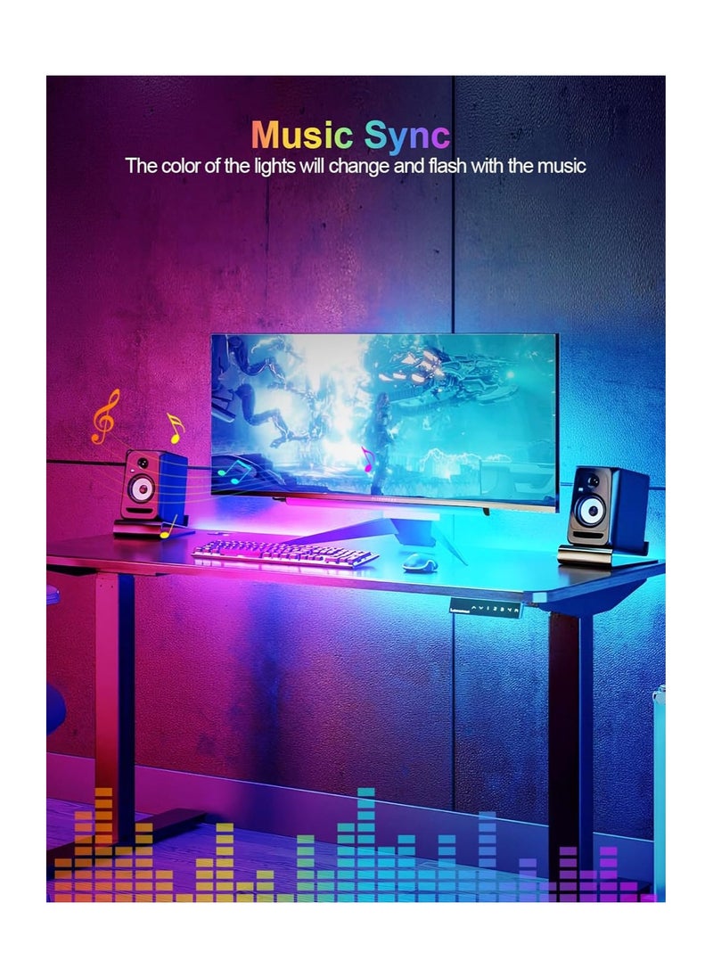 SYOSI - Monitor Down Light Bar, RGB Screen Desk Light PC, RGB Light Bar, Dimmable LED Dynamic Rainbow Effect, Adjustable Brightness, Speed and Music, Remote Control Color Change, for Game Room Monitor Desk - Image 1