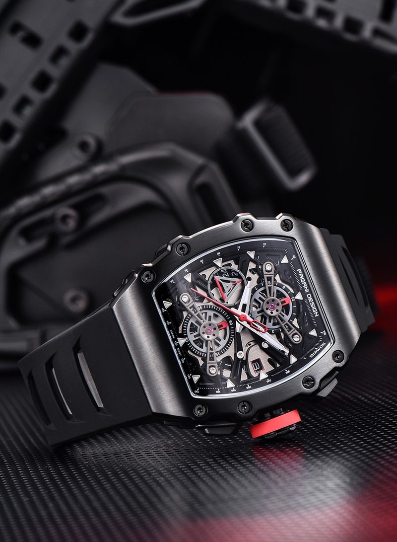 باغاني ديزاين ساعات الكوارتز للرجال كرونوغراف تونيو الفولاذ المقاوم للصدأ ساعات المعصم الرياضية للرجال - Image 2