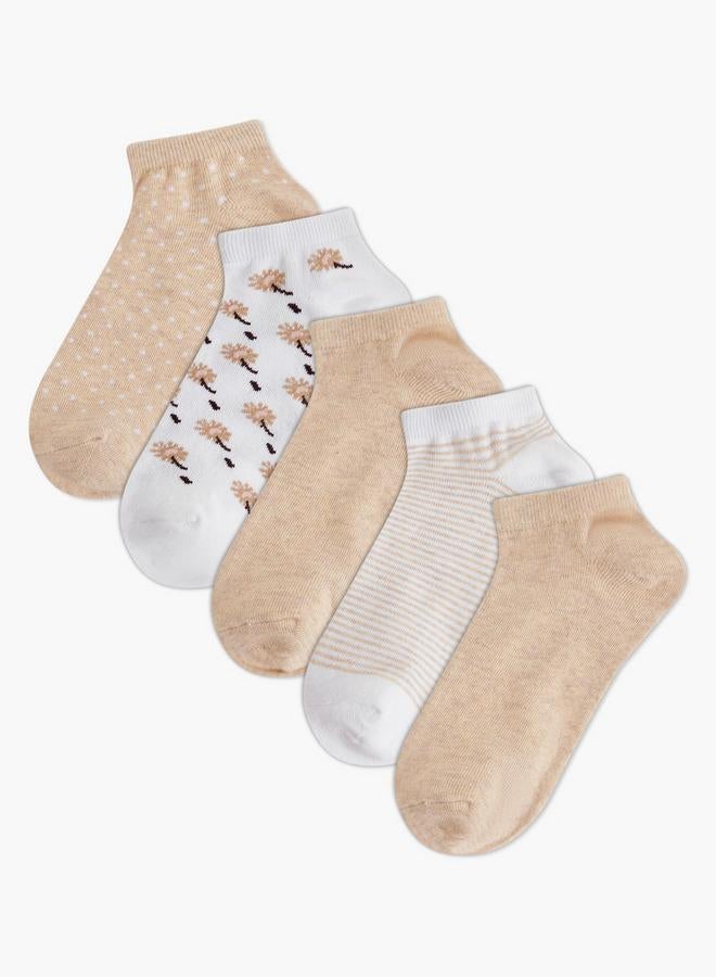Flora Bella By Shoexpress Pack of 5 Ankle Length Cotton Socks - Image 1