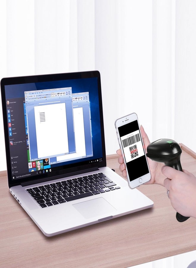 WoneNice Wireless Barcode Scanner, 2D QR Handheld Scanner for iOS Mac Windows, Plug and Play USB Cordless 1D Barcode Reader for Retail Store Warehouse Inventory - Image 4