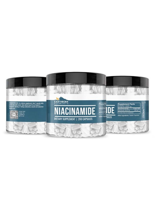 earthborn elements نياسيناميد (فيتامين ب3)، كبسولات، بدون مواد مالئة من المغنيسيوم، بدون احمرار - Image 4