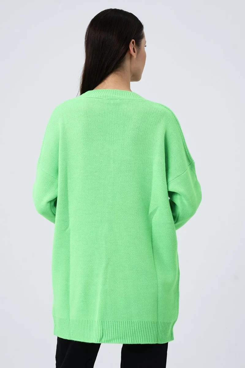 الكسندر جاردي Alexandergardı V-Neck Knitwear Loose Sweater (A91861-S)