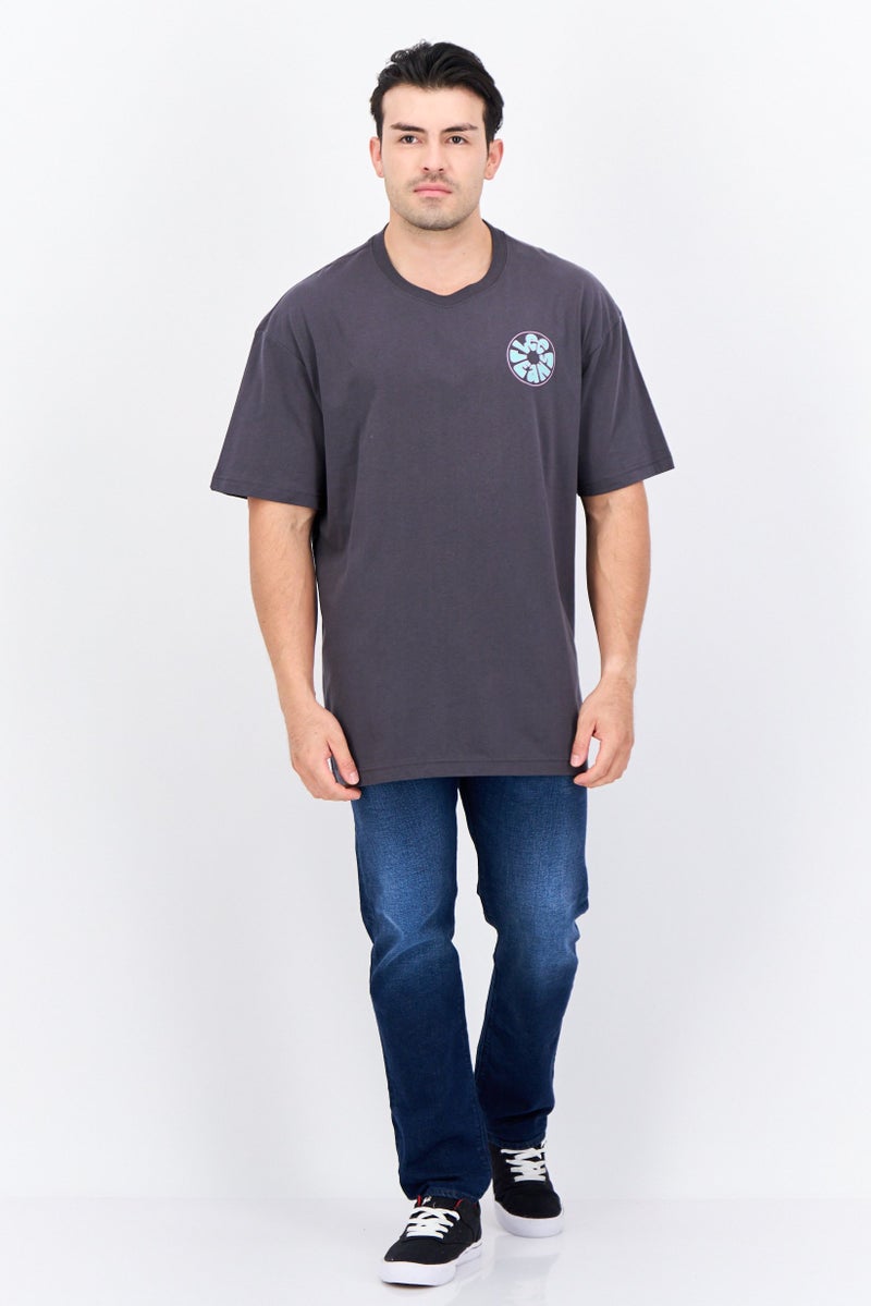 LEE Men Crew Neck Short Sleeve Brand Logo T-Shirts, Slate Grey - Image 4