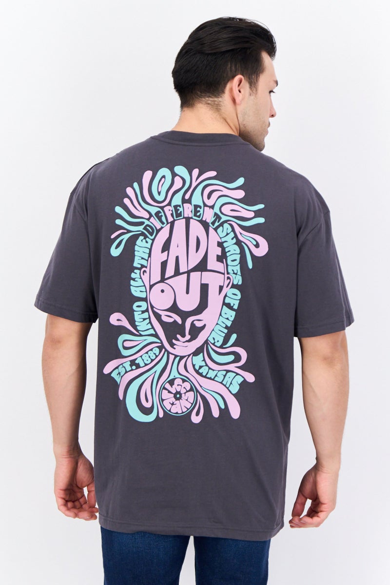 LEE Men Crew Neck Short Sleeve Brand Logo T-Shirts, Slate Grey - Image 3