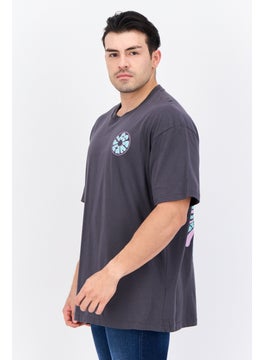 LEE Men Crew Neck Short Sleeve Brand Logo T-Shirts, Slate Grey  - Image 2