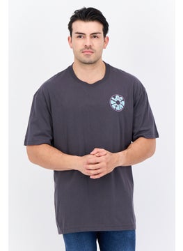 LEE Men Crew Neck Short Sleeve Brand Logo T-Shirts, Slate Grey  - Image 1