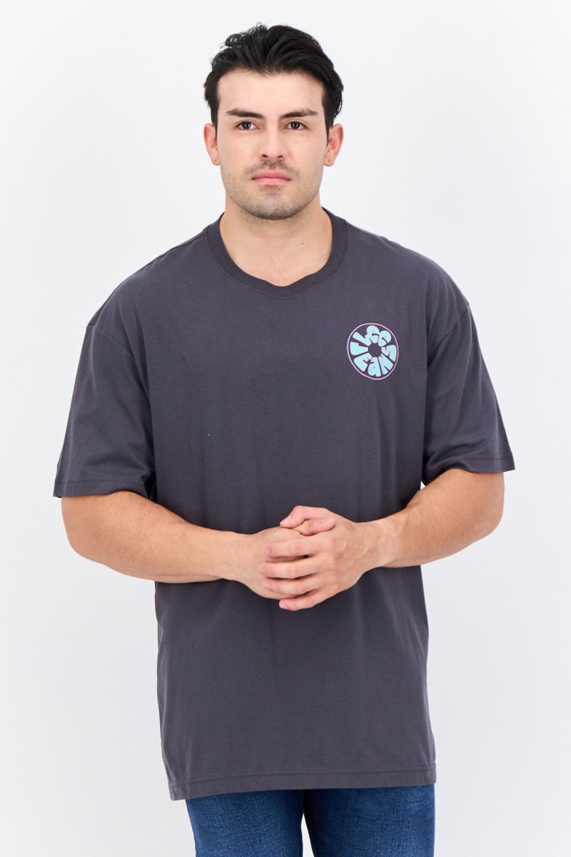 LEE Men Crew Neck Short Sleeve Brand Logo T-Shirts, Slate Grey - Image 1