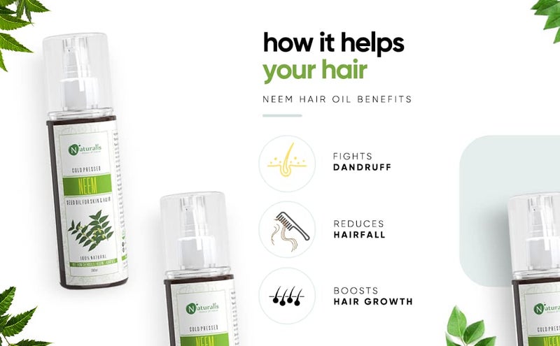 Naturalis Essence Of Nature Cold Pressed Neem Carrier Oil For Hair Health Dandruff And Itchy Scalp 200 Ml - Image 3