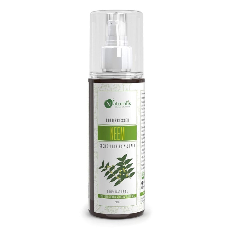 Naturalis Essence Of Nature Cold Pressed Neem Carrier Oil For Hair Health Dandruff And Itchy Scalp 200 Ml - Image 1