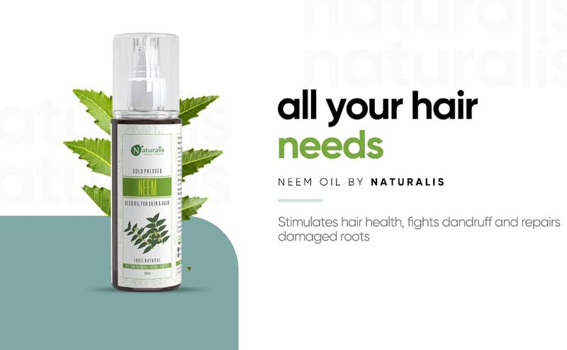 Naturalis Essence Of Nature Cold Pressed Neem Carrier Oil For Hair Health Dandruff And Itchy Scalp 200 Ml - Image 2