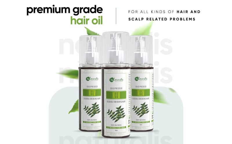 Naturalis Essence Of Nature Cold Pressed Neem Carrier Oil For Hair Health Dandruff And Itchy Scalp 200 Ml - Image 5