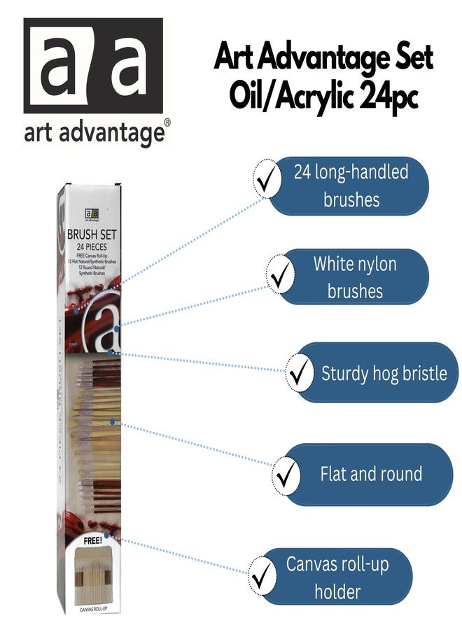 Art Advantage Brush Set t Oil/Acrylic 24pc - Image 2
