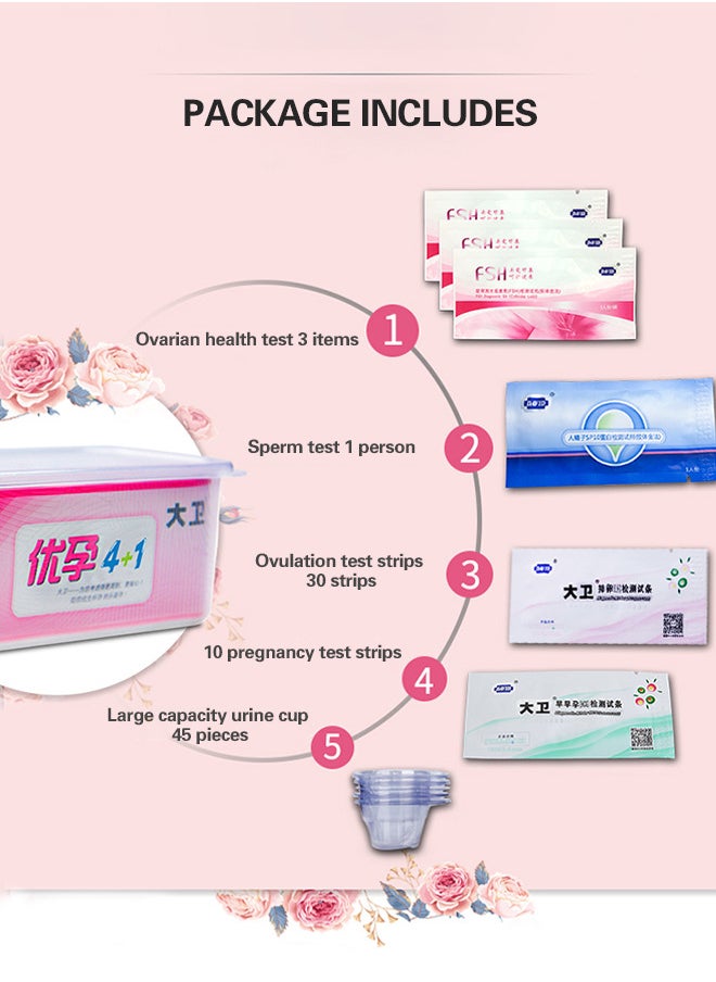 David Eugenics Kit 4+1 Strips, Early Pregnancy Strips, Ovulation Strips, Sperm Vitality Strips, Ovarian Health Strips, Preparation for Pregnancy Strips, Four Steps to Home Self-Testing  - Image 2