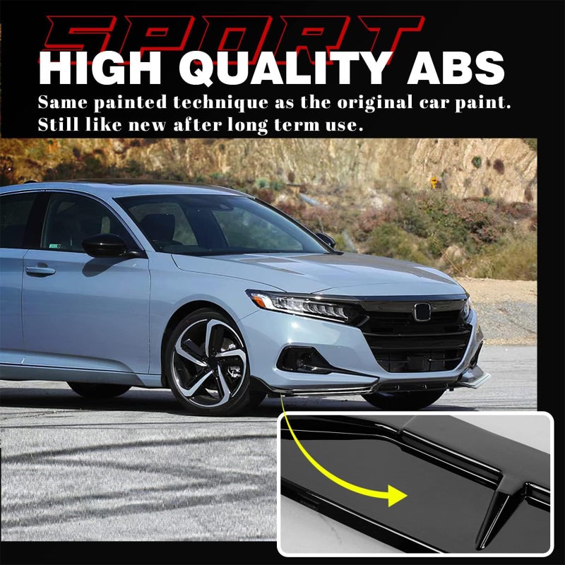 Archaic Front Bumper Lip Compatible for Honda Accord 10.5th Sedan SE/EX-L/LX/Sport/Touring 2021 2022, Splitter Under Chin Body Kit Lower Spoiler - Image 5