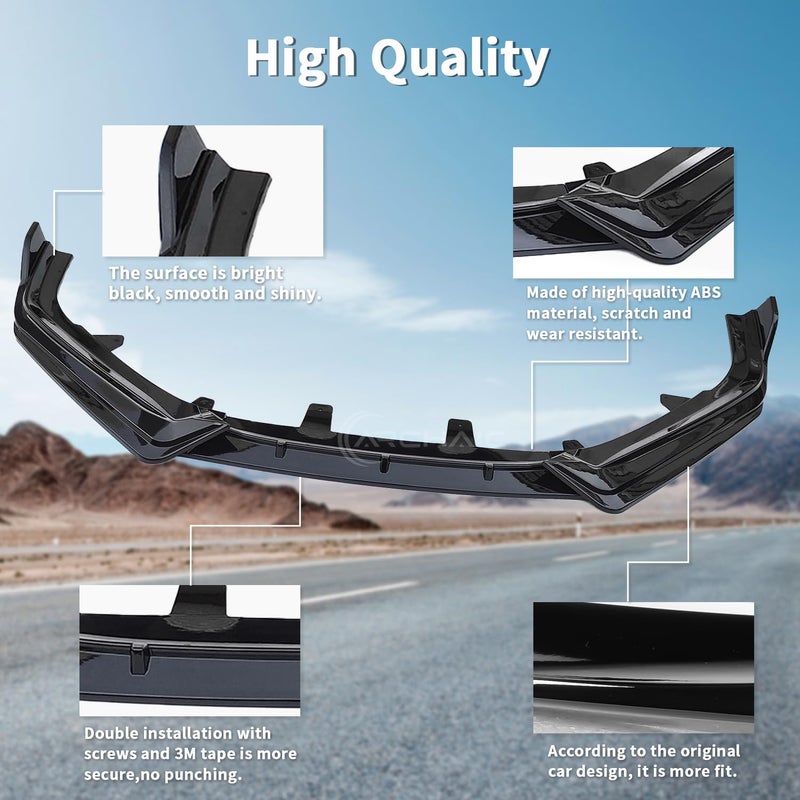 Archaic Front Bumper Lip Compatible for Honda Accord 10.5th Sedan SE/EX-L/LX/Sport/Touring 2021 2022, Splitter Under Chin Body Kit Lower Spoiler - Image 4