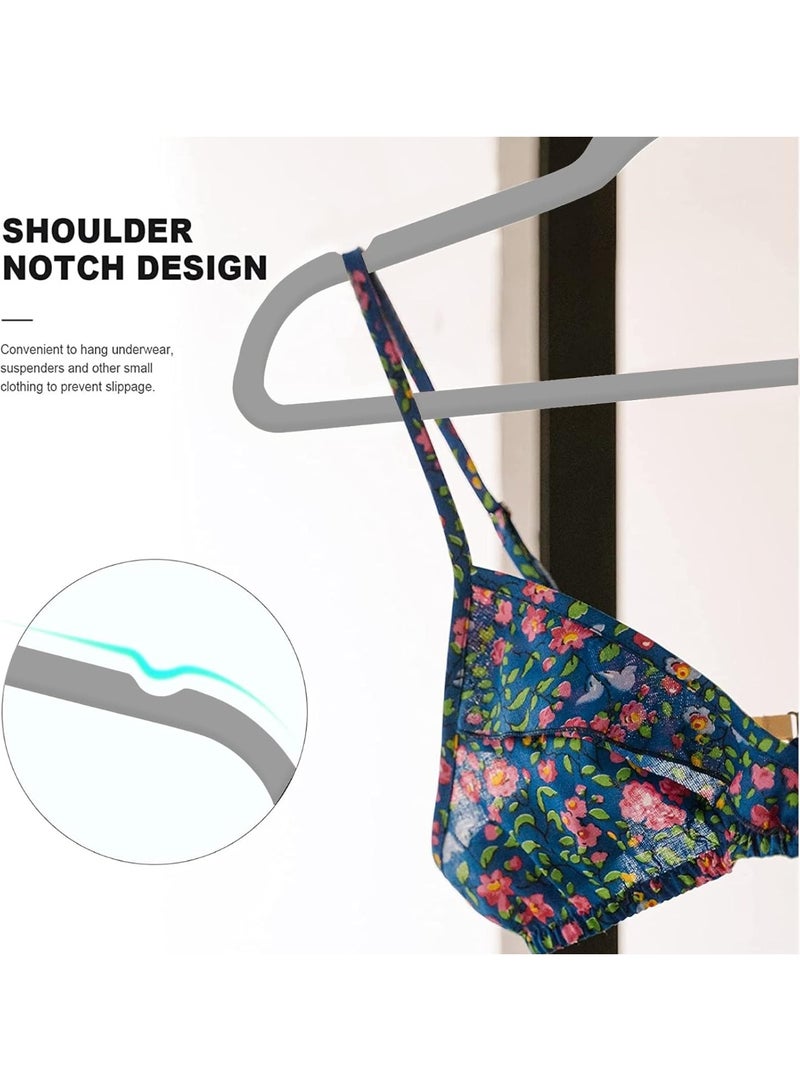 Red Dot Gift® 10-Pack Grey Non-Slip Velvet Hangers 45cm With 360 Degree Rotatable Hook - Durable & Slim - Non Slip Hangers for Coat Hangers - Pant Hangers - Image 5