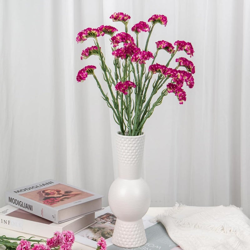 Briful 5PCS Forget Me Not Flowers Artificial Bouquet, 25'' Long Stems Fake Statice Flowers Sprays, Real Touch Faux Red Silk Flowers for Home Decor Farmhouse Wedding Vase Centerpiece - Image 2