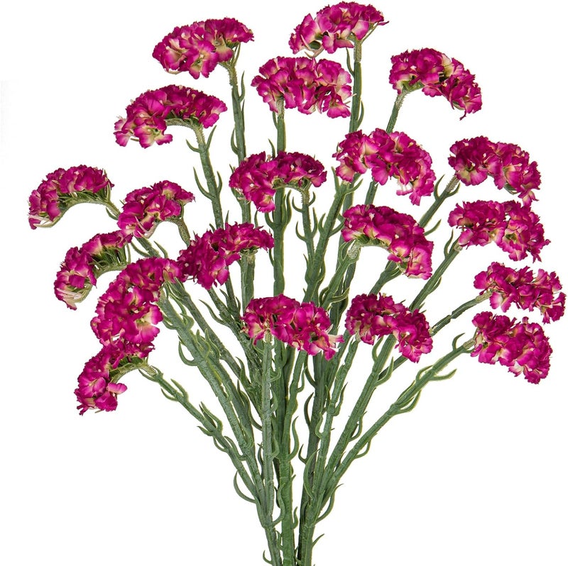 Briful 5PCS Forget Me Not Flowers Artificial Bouquet, 25'' Long Stems Fake Statice Flowers Sprays, Real Touch Faux Red Silk Flowers for Home Decor Farmhouse Wedding Vase Centerpiece - Image 1