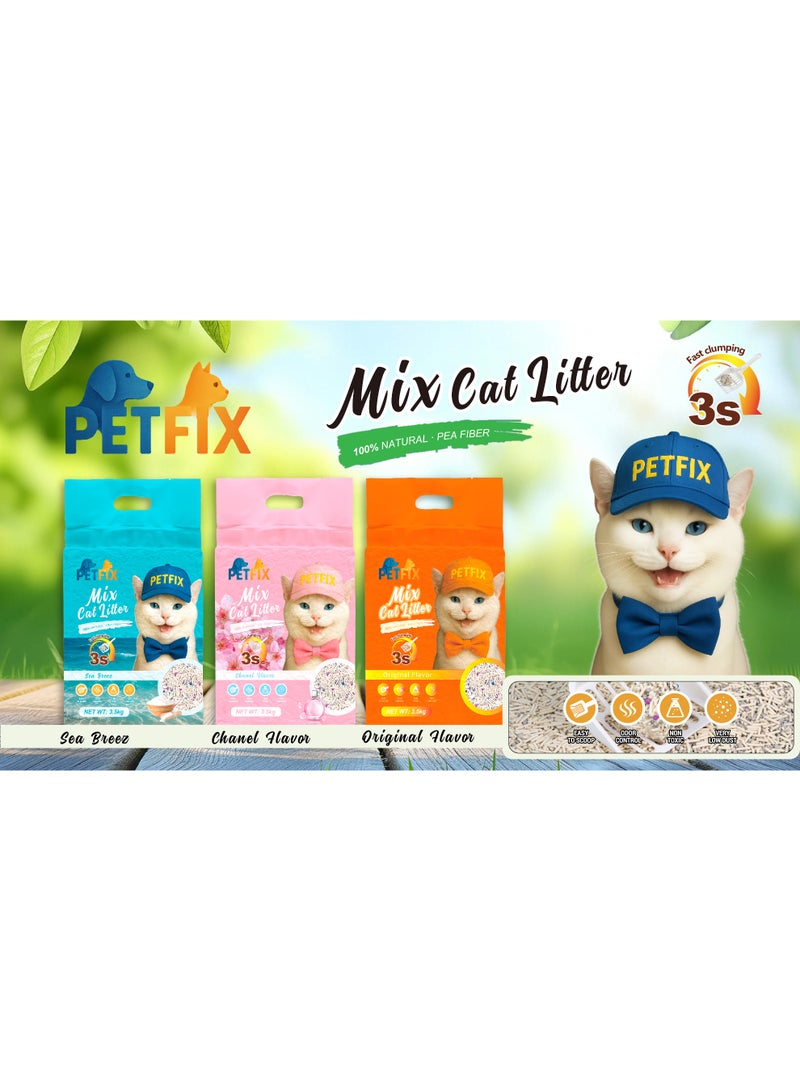 PetFix Tofu Mixed Cat Litter, Scented, Fast Clumping, Odor Control, Dust-Free, Eco-Friendly & Natural  Flushable, Gentle for Cats & Kittens - Image 4