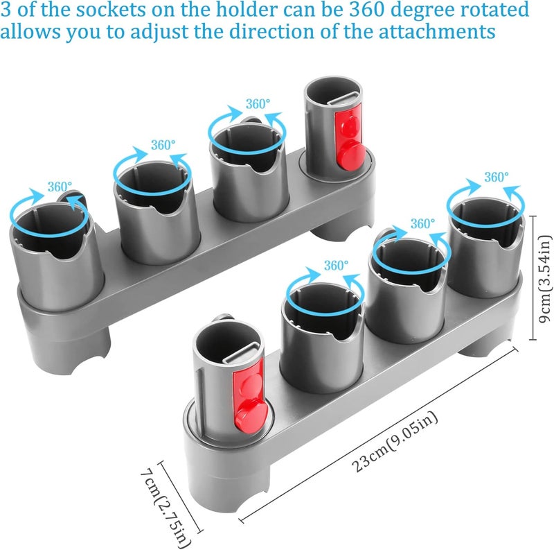 Charlux Accessory Holder for Dyson V15 V12 V10 V8 V7 Gen5 Attachment Holder Wall Mount Tool Holder Organizer Accessories for Dyson Vacuum Cleaner, Use On Docking Station Or On Wall(2 Pack) - Image 5