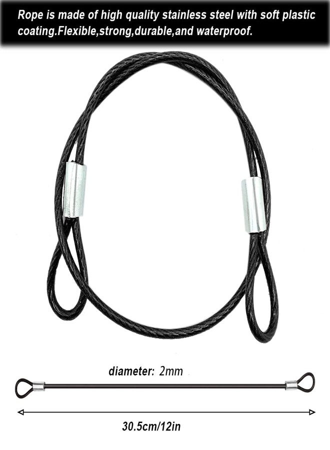 CKANDAY 20 Pack Safety Stainless Steel Tethers,Coated Security Tether Lanyard Kit Cable Wire Compatible with All Editions,Action Camera Series Devices and Other Applicable Equipment,Black - Image 2