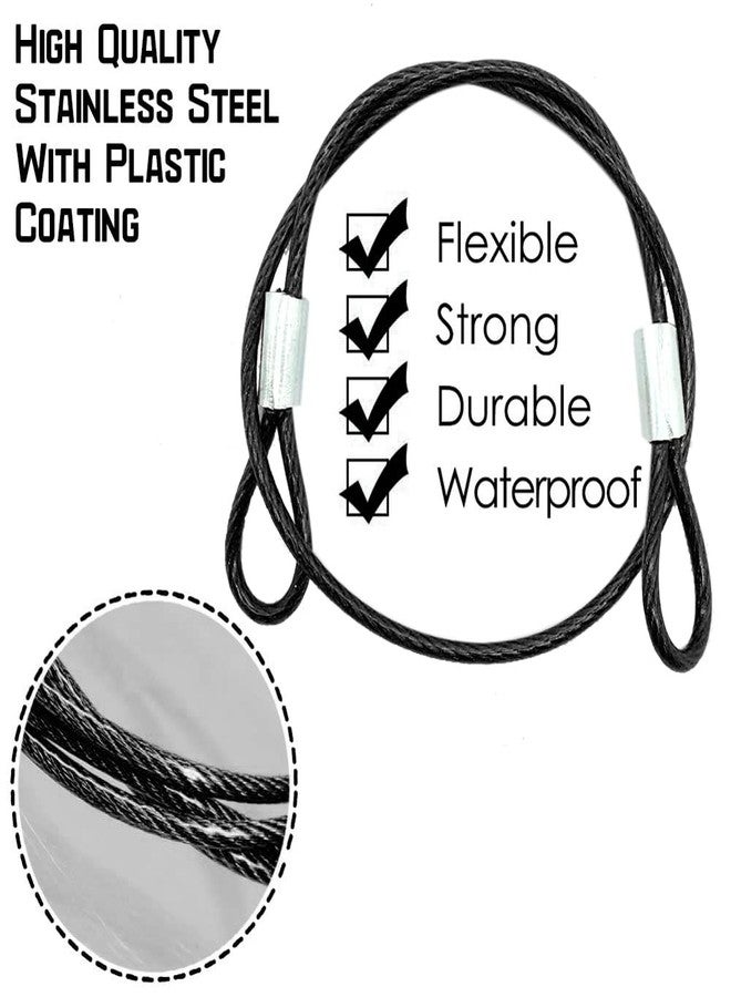 CKANDAY 20 Pack Safety Stainless Steel Tethers,Coated Security Tether Lanyard Kit Cable Wire Compatible with All Editions,Action Camera Series Devices and Other Applicable Equipment,Black - Image 3