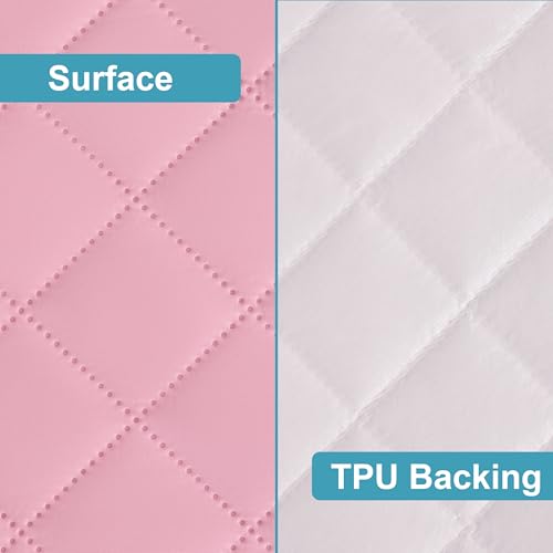 NTBAY 2 Pack Waterproof Crib Mattress Protector, Quilted 28"x52" Toddler Fitted Sheet - Machine Washable - Soft and Breathable Mattress Pad Cover for Crib, Nursery, Daycare, Cot, Pink - Image 3