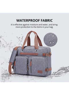 Arabest 3 in 1 Laptop Backpack, 17.3 Inch Laptop Bag Messenger Bag Shoulder Bag for Men/Women, Water-Proof Briefcase Multi-functional Notebook Computer Bag for Travel Business, Nylon Grey  - Image 5
