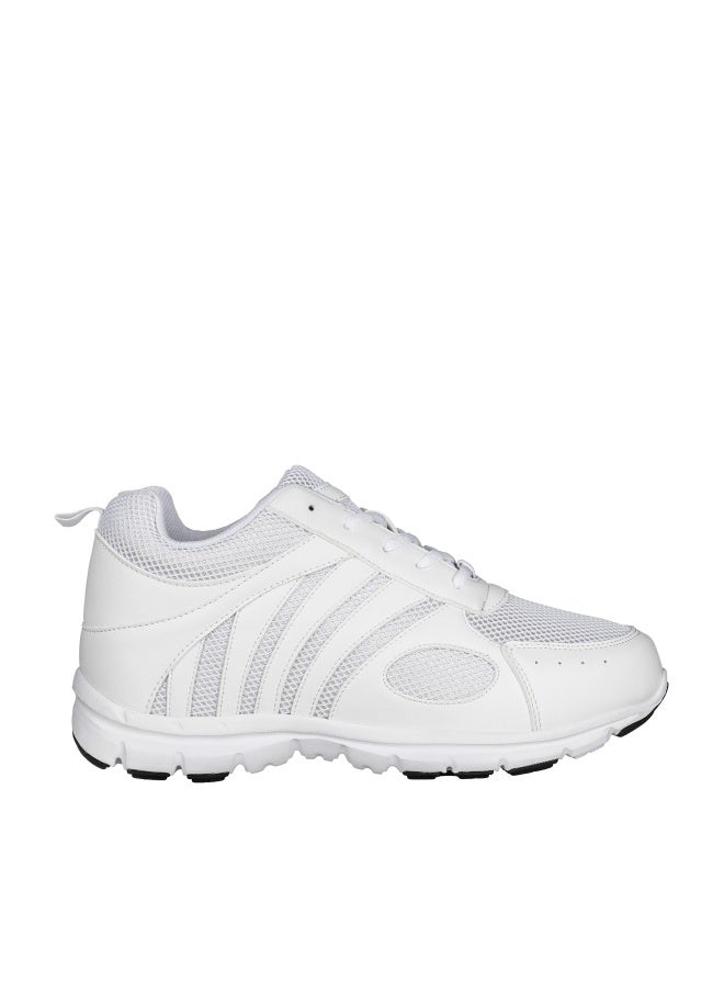 CALTO Men's Invisible Height Increasing Elevator Shoes - White Leather/Mesh Lace-up Super Lightweight Trainer Sneakers - 3 Inches Taller - G3303 - Size 8 D(M) US - Image 1