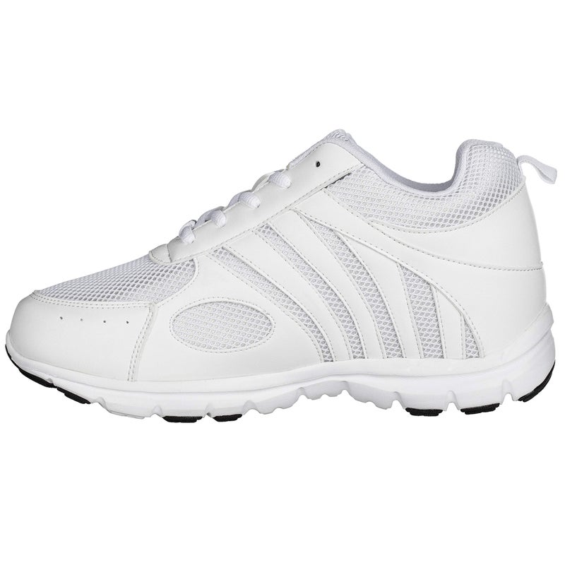 CALTO Men's Invisible Height Increasing Elevator Shoes - White Leather/Mesh Lace-up Super Lightweight Trainer Sneakers - 3 Inches Taller - G3303 - Size 8 D(M) US - Image 3
