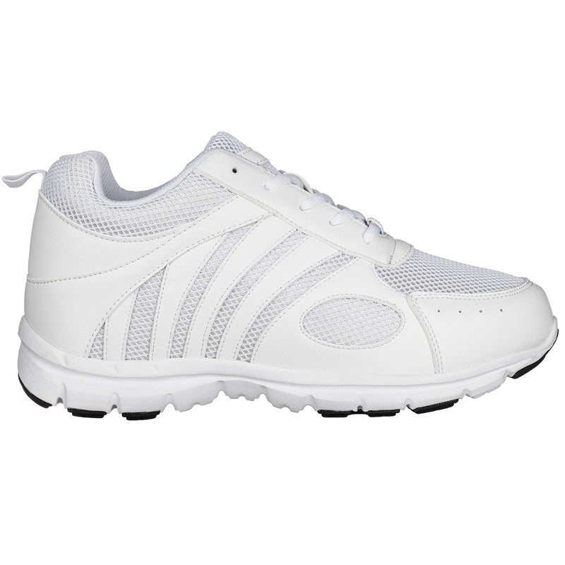 CALTO Men's Invisible Height Increasing Elevator Shoes - White Leather/Mesh Lace-up Super Lightweight Trainer Sneakers - 3 Inches Taller - G3303 - Size 8 D(M) US - Image 2