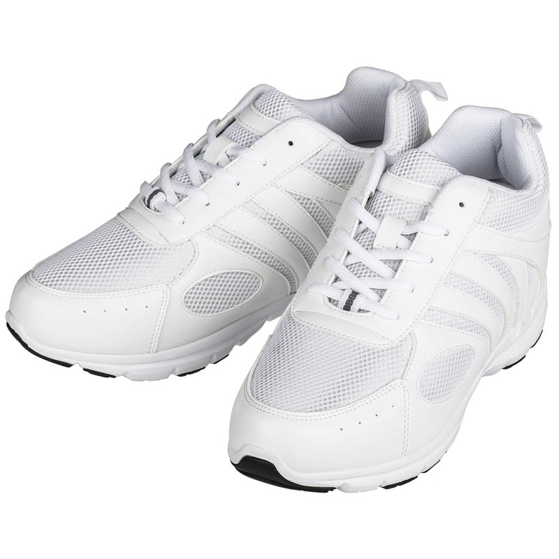 CALTO Men's Invisible Height Increasing Elevator Shoes - White Leather/Mesh Lace-up Super Lightweight Trainer Sneakers - 3 Inches Taller - G3303 - Size 8 D(M) US - Image 4